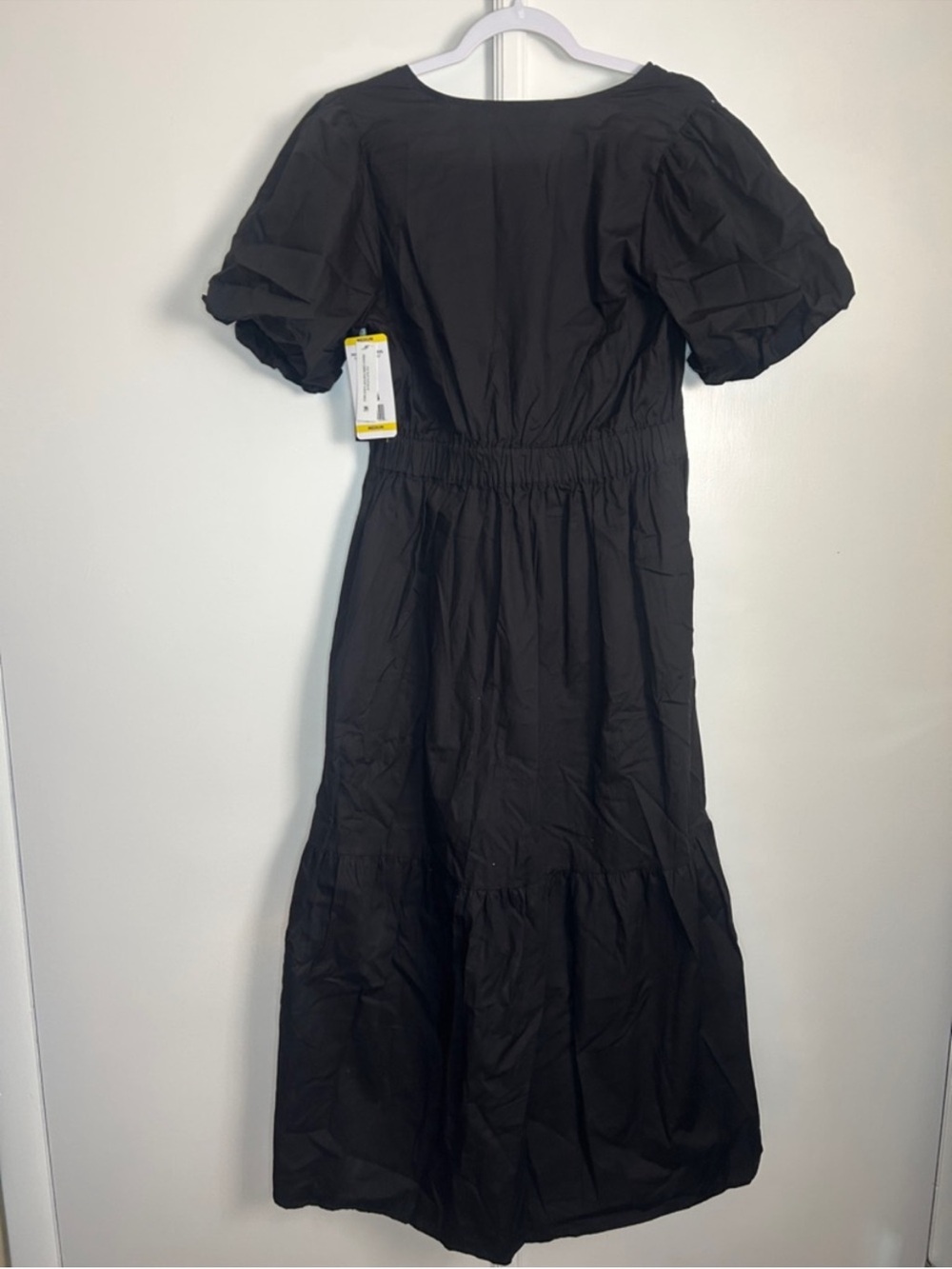 NWT French Connection Black Puff Sleeve Midi Dress - Picture 8 of 10